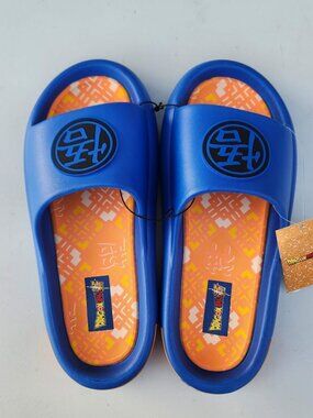 NEW DragonBall Z Dragon Ball Z Men’s Size 7 Slippers Sandals Slides Blue Orange